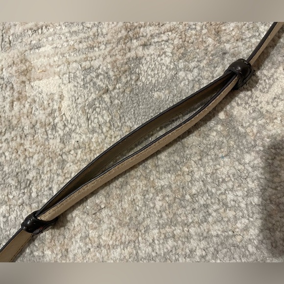 Chicos Vintage Belt M/L Brown Genuine Leather Beaten Gold Buckle Adjustable Rare - Picture 6 of 7